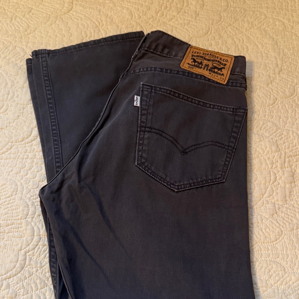Levi's Men's Charcoal Jeans 505 32 x 30